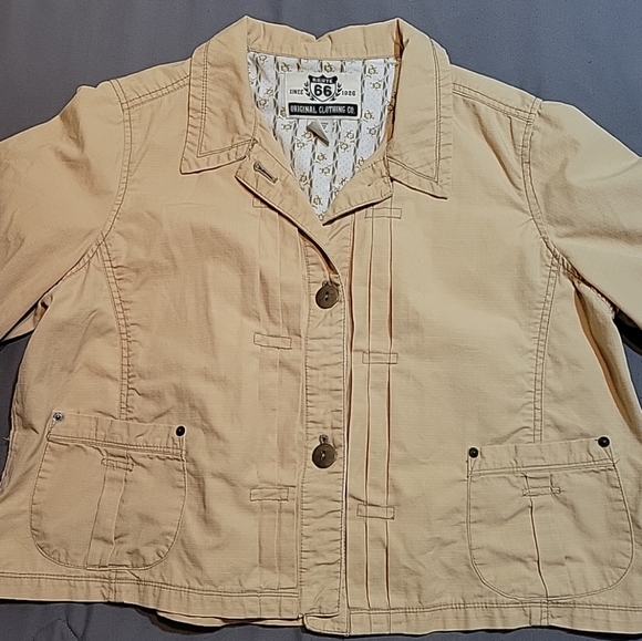 Route 66 Womens XL Ripstop Canvas Lightweight Jacket Short Sleeve Rework Lace - Picture 2 of 9